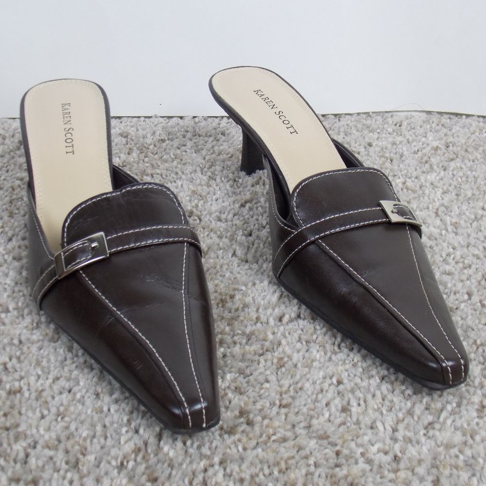 Karen Scott Brown Mule Slides